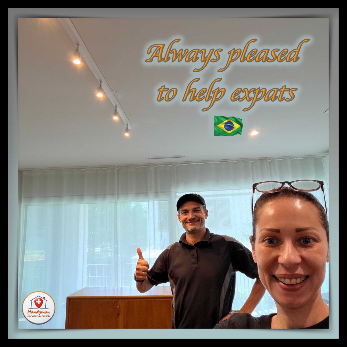 Anibal with a happy customer in Zurich