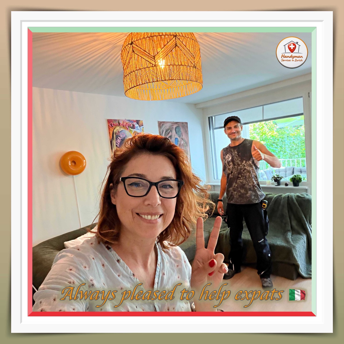 Anibal with a happy customer in Zurich