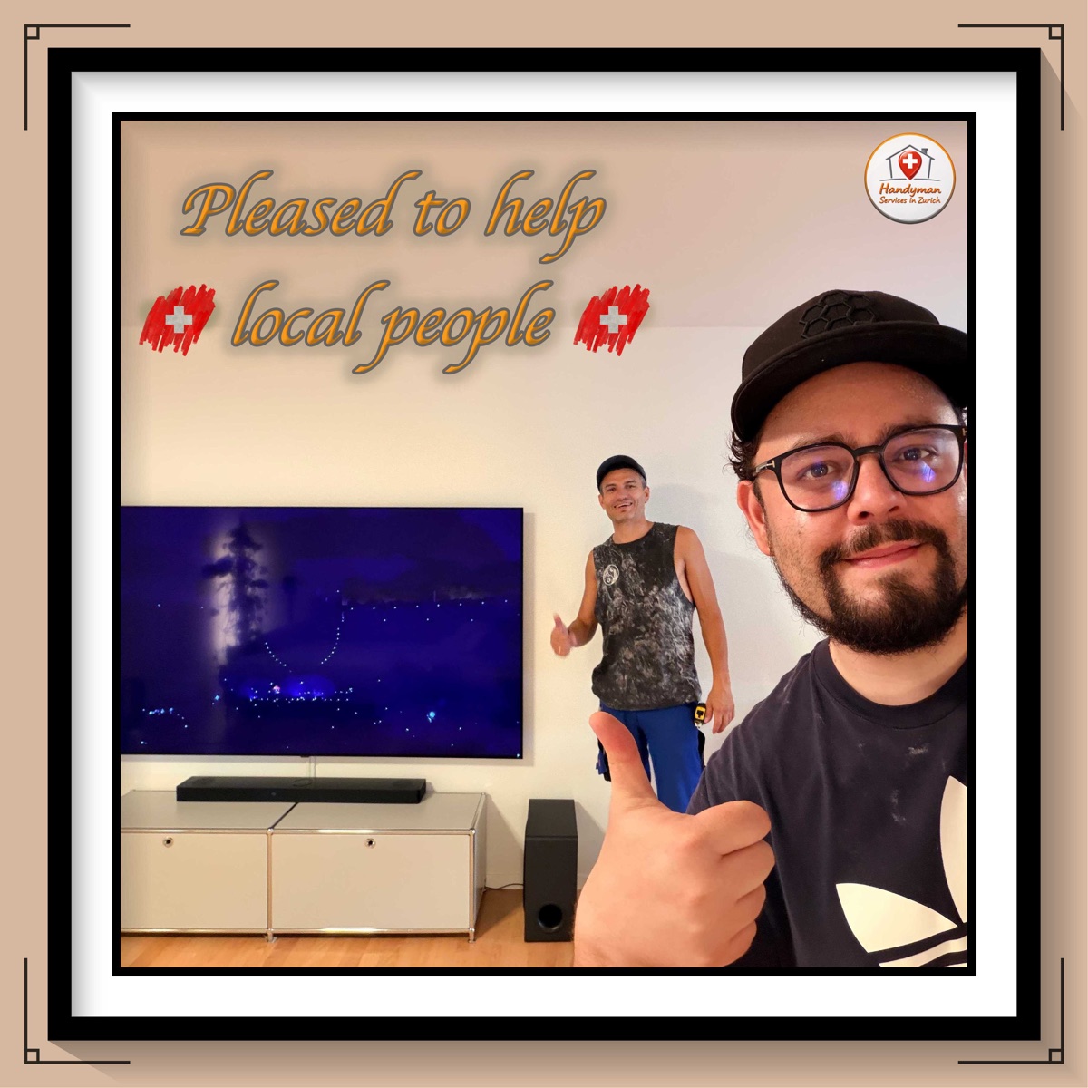 Anibal with a happy customer in Zurich