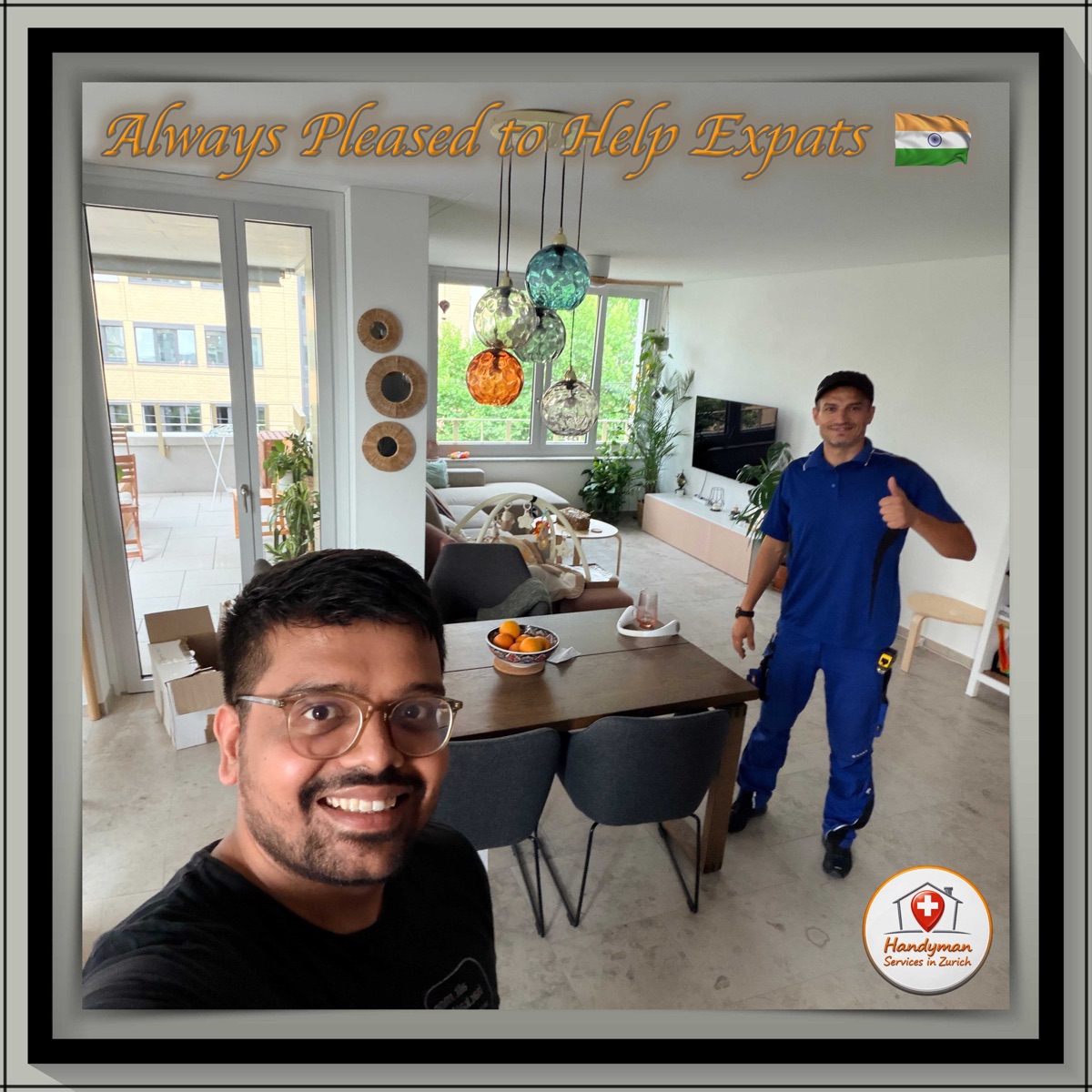 Anibal with a happy customer in Zurich