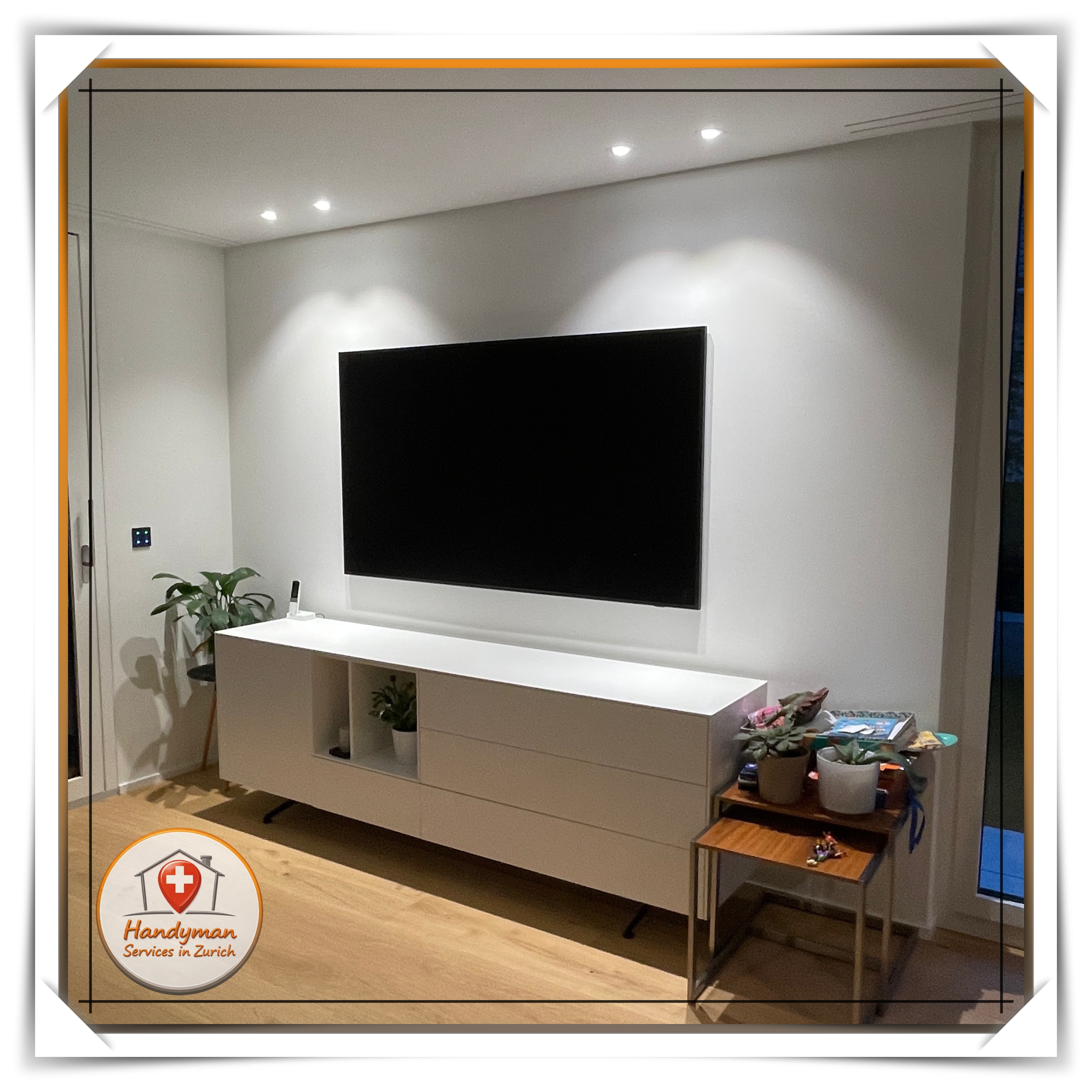 SAMSUNG SMART TV 85´ ✨ WALL HANGING PRO MOUNTED 3MM GAP LIKE A FRAME HIDDEN WIRES